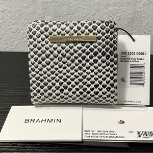 1/21/2026 ONE DAY SALE..Brahmin Black/White Snake Wallet BLACK ALL OVER SNAKE